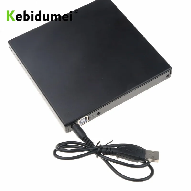 Kebidumei Тонкий портативный USB 2,0 DVD CD DVD-Rom чехол SATA Внешний чехол для ноутбука CD/DVD Оптический привод 12,7 мм
