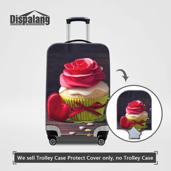 

Dispalang Red Rose Letter Print Elastic Suitcase Cover Apply To 18-32 inch Travel Case Luggage Protective Cover Valentine's Gift
