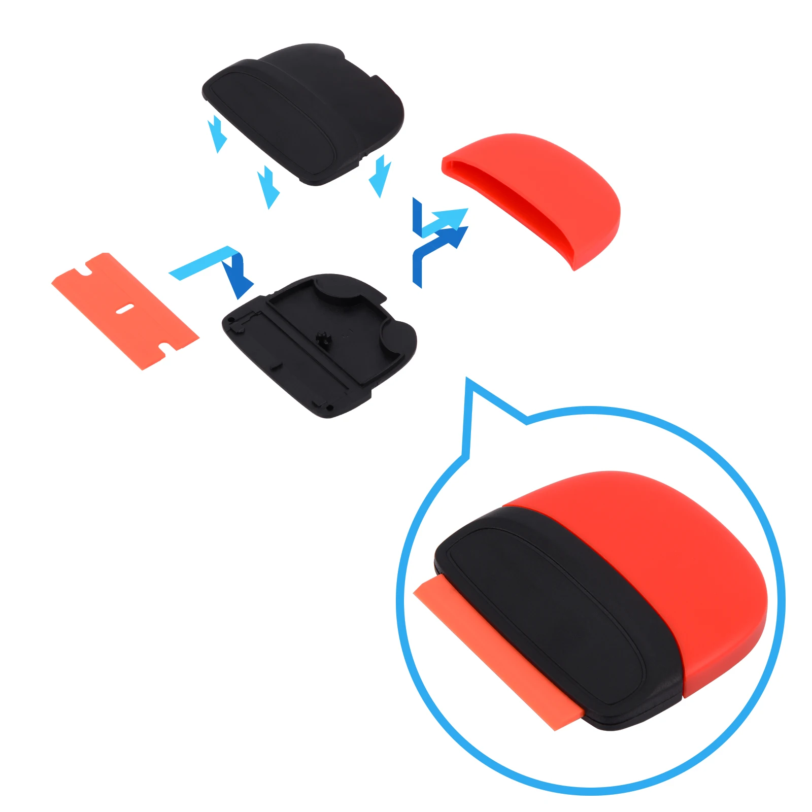 Lâmina de Barbear Plástico + Removedor de Adesivo de Fibra Foshio Carbono Lâmina Raspador Filme Vinil Envoltório Janela Matiz Ferramentas Limpo Rodo 100 Pçs 8 High Quality Automóveis e motos