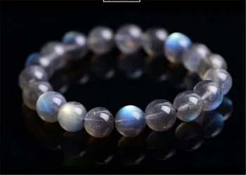 

11mm Natural Labradorite Rainbow Light Gems Stone Crystal Round Bead Stretch Bracelet AAAA