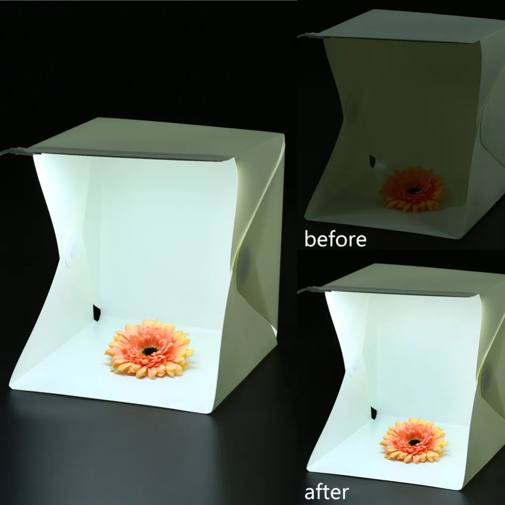 

Portable Mini Photo Studio Mini Foldable Softbox Photography Studio With USB LED Light High Lighting Desktop 22.6*23*24cm