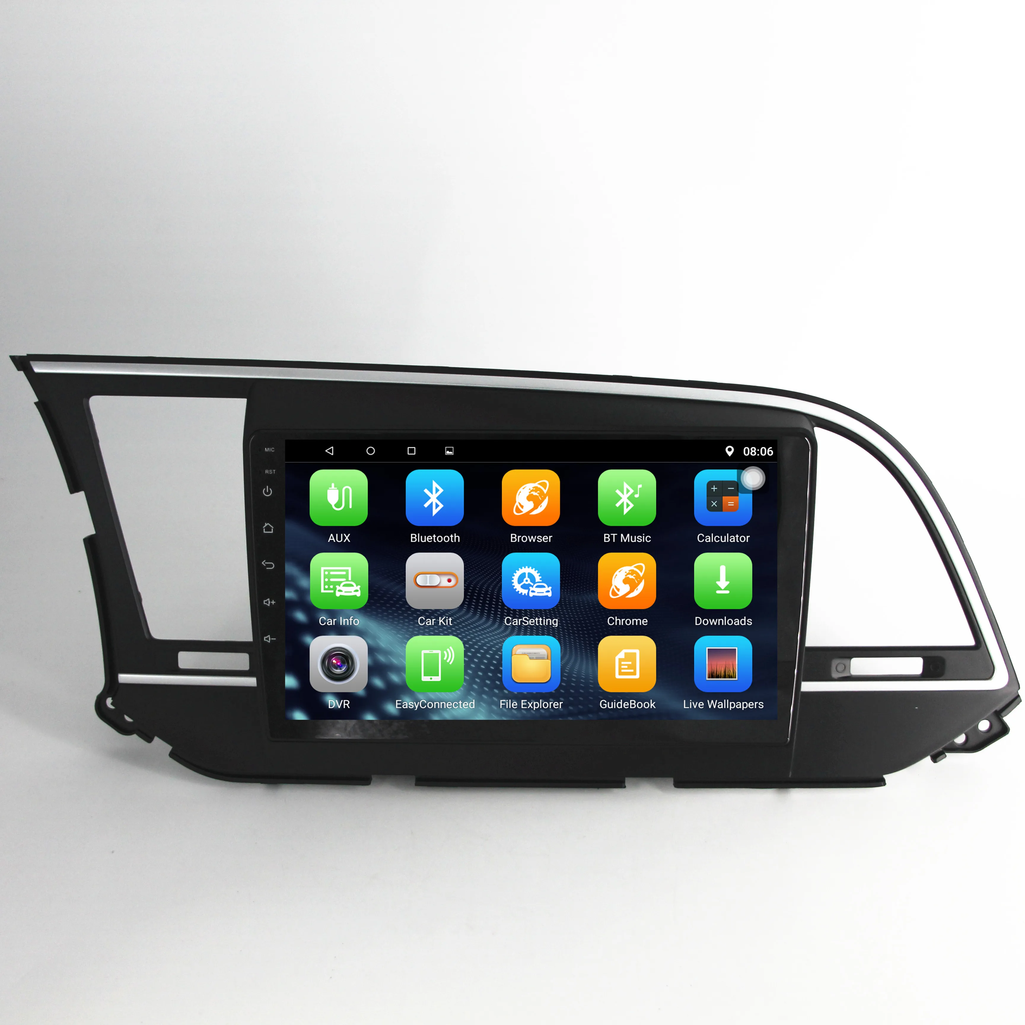 Top 1din car Android8.1 multimedia player 2.5D stereo radio For Hyundai Elantra Avante 2016 2017 2018 with gps navigation BT Music 5