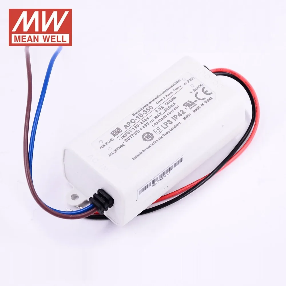 блок питания регулируемый Meanwell APC-16-350 ПРИВЕЛО Питания 16.8 Вт 12 ~ 48 В 350mA постоянного