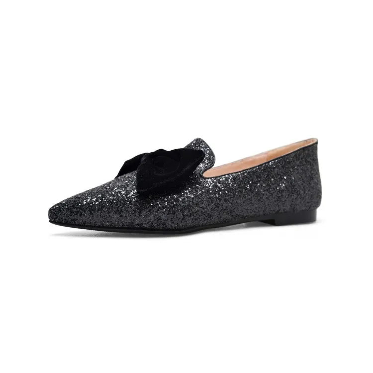 Glitter ef09743 5 Femme Bleu Plat Taille Nouveau ef09742 Initiale Argent 4 10 Pointu Ef09741 Noir Us Magnifique Bout ef09744 Appartements Chaussures Femmes Blanc L'intention PBXq6xHw