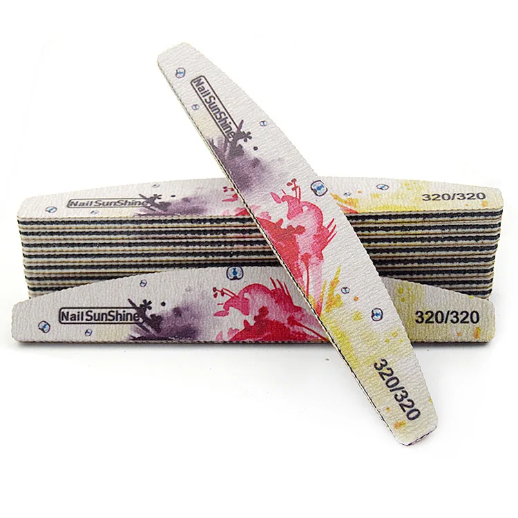 320-320 5 шт./лот Двусторонняя пилочка для ногтей 80/100/150/180/240/320 шлифовальный Полумесяца; японские народные сандалии ногтей cо шлифовальными буферными резцами, блок ногтей Маникюрные полировочные файлов - Цвет: 320-320