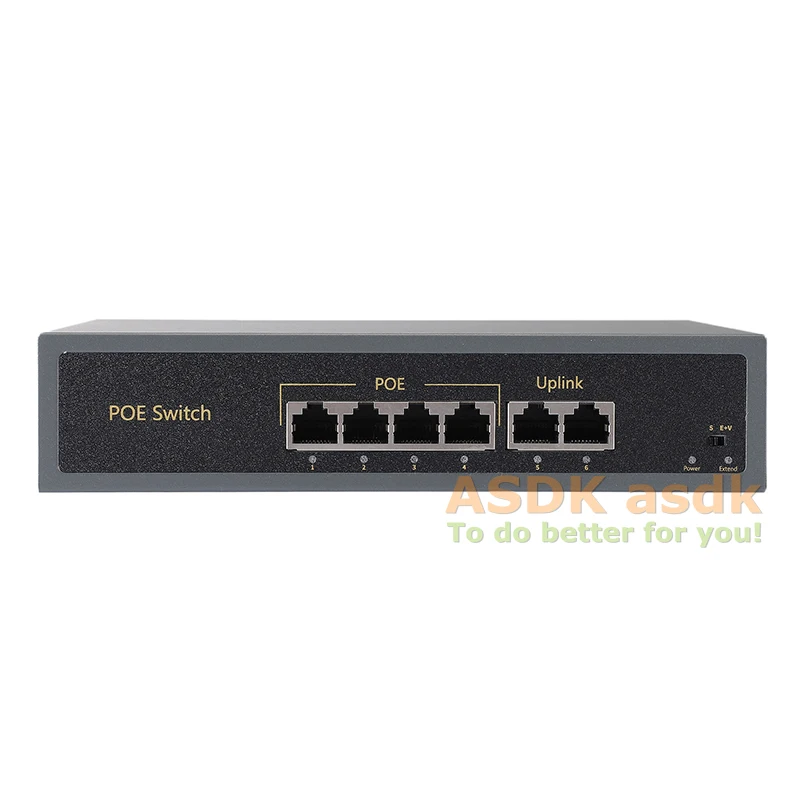 Коммутатор POE с 4 + 2 портами 10/100 м мощность 60 Вт 48 В по Ethernet IEEE802.3af для системы IP