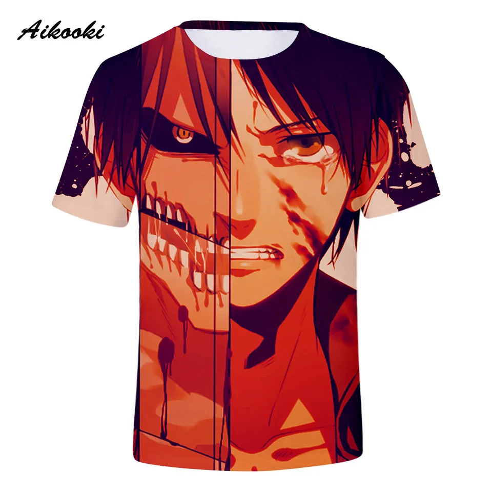 Attack on Titan Мужская 3D летняя футболка с короткими рукавами лидер продаж красивые