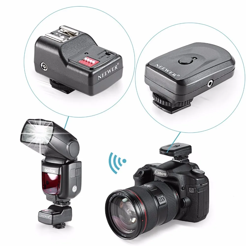 baratas Neewer 16 Canais FM Radio Gatilho Flash Speedlite Remoto Sem Fio com 2.5mm PC Receptor para Unidades de Flash w Universal Hot sapato