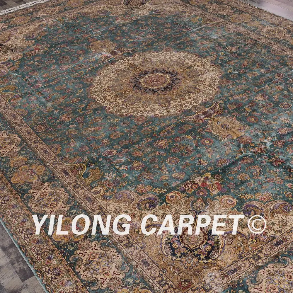 Yilong 12х18 дюймовый фарский классический дизайн синий цвет популярный домашний