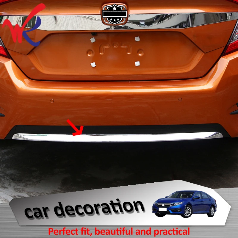 

Loyalty for HONDA Civic 2016 2017 Rear Tail Gate Bumper Cover Trim Decoration ABS Chrome Car Accessories