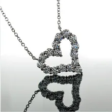 Высокое качество стерлингового серебра белый золотой чехол Lucky Heart shape Обручальная Подвеска Ожерелье Promise Love shape Pedant для девочки