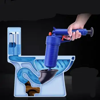 

Air Power Drain Blaster gun High Pressure Powerful Pump Plunger Sink Pipe Clog Remover Toilets Bathroom Kitchen Cleaner Kit