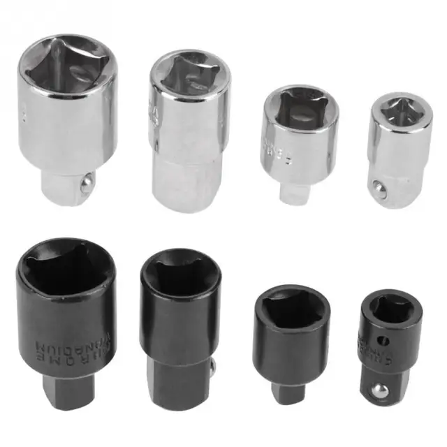4Pcs Socket Adapter Reducers 1/2″ 3/8″ 1/4″ Wrench Adapter Chrome Vanadium Steel Silver Black Optional