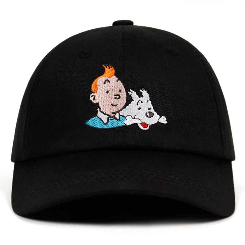 Бейсболка с вышивкой TinTin Dad 100% хлопок регулируемая бейсболка унисекс ремешком на