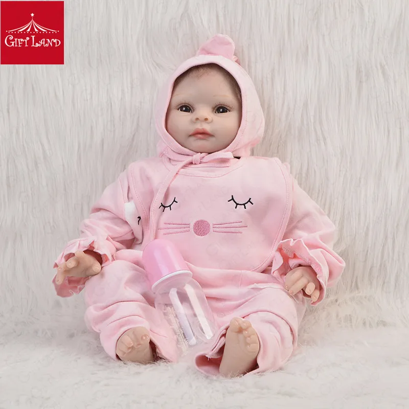 

Reborn Baby Doll 22inch Soft Silicone Stuffed Kids Plush Toys For Kids Birthday Gift Bebe Reborn Love Doll Pink Princess Latest