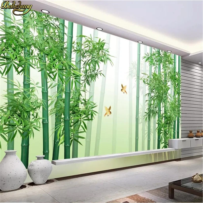 Beibehang Custom Wallpaper Mural Fresh Bamboo Forest Green Simple And Modern Chinese Style Hd Tv Background Wall 3d Wallpaper Wallpapers Aliexpress