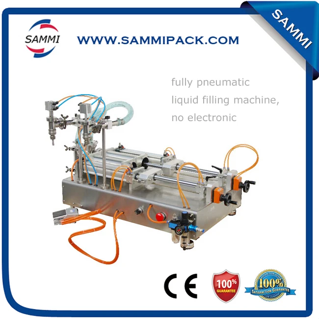 double Heads Pneumatic Piston Liquid Edible Oil Soft Drink Filling Machine