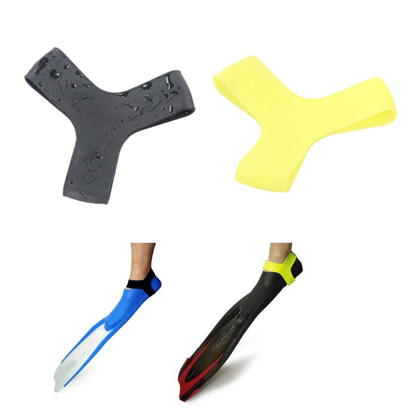 

1 Pair Scuba Diving Snorkeling Rubber Fin Keepers Holder Y-Shape Strap Black