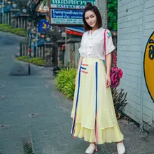 LYNETTE’S CHINOISERIE Preppy style small fresh summer new arrival 2017 national trend women’s bust skirt