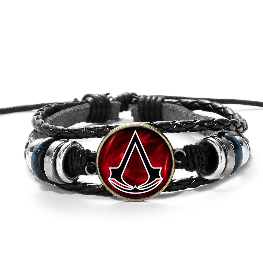 Азиатских бренд Прохладный Assassins браслет Creed Многослойные Повседневное модный плетеный кожаный браслет для Для мужчин мальчиков ювелирные изделия браслет