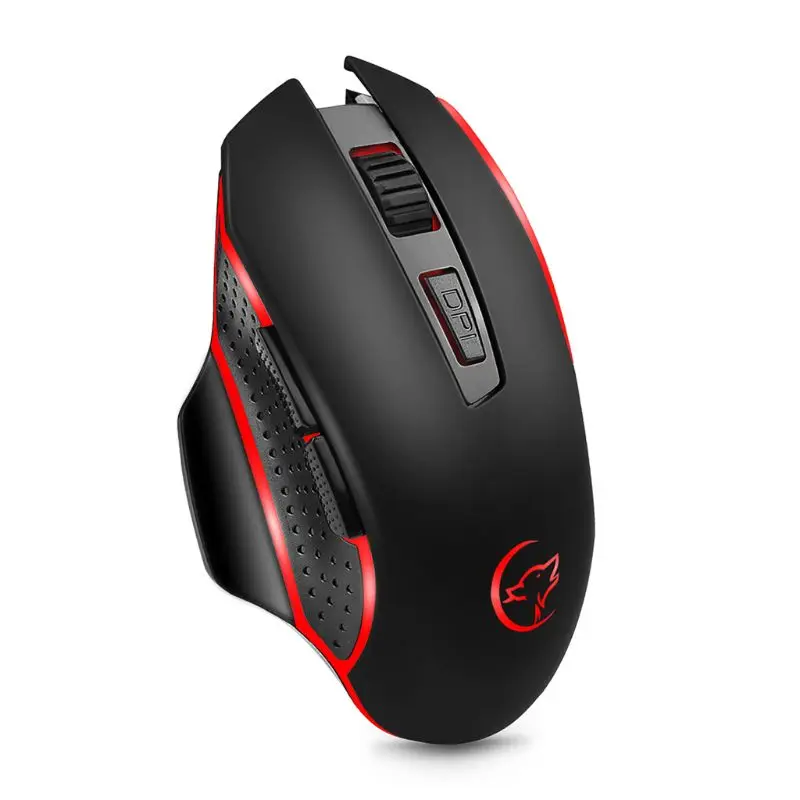 Gaming Mouse Rechargeable Wireless Adjustable 2400DPI Optical Computer Mice 2.4GHz USB Receiver PC Laptop Desktop