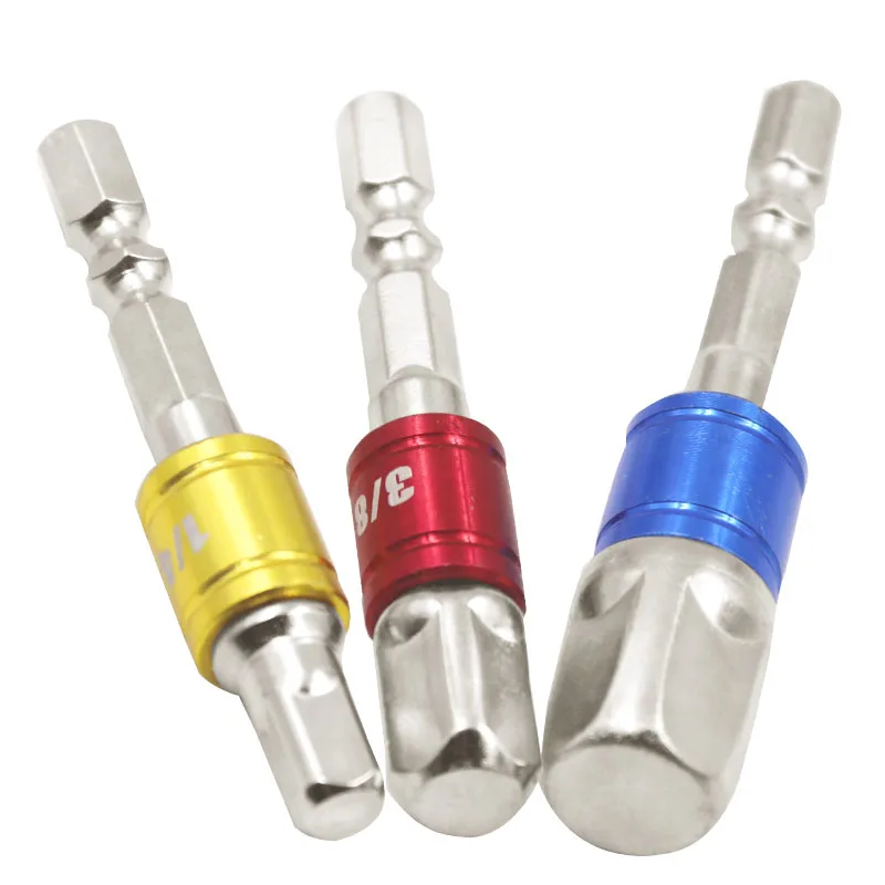 Socket Adapter Chrome Vanadium Steel Hex Shank to 1/4" 3/8" 1/2" Extension Drill Bits Driver Electrical Drilling Heads