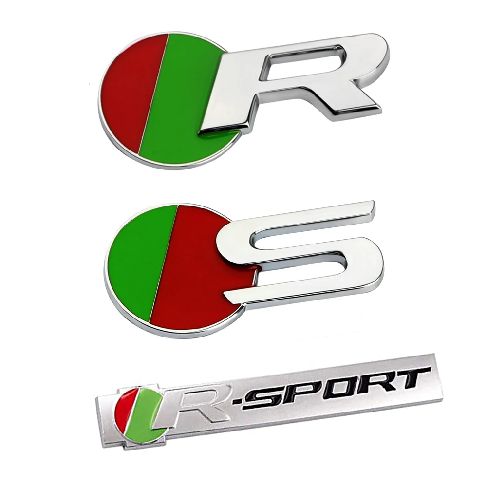 3D Metal Car Body Trunk S R R-SPORT Logo Insignia Trim Decor Sticker For Jaguar F-PACE XJ E-PACE I-PACE S-TYPE F-TYPE Car Tuning