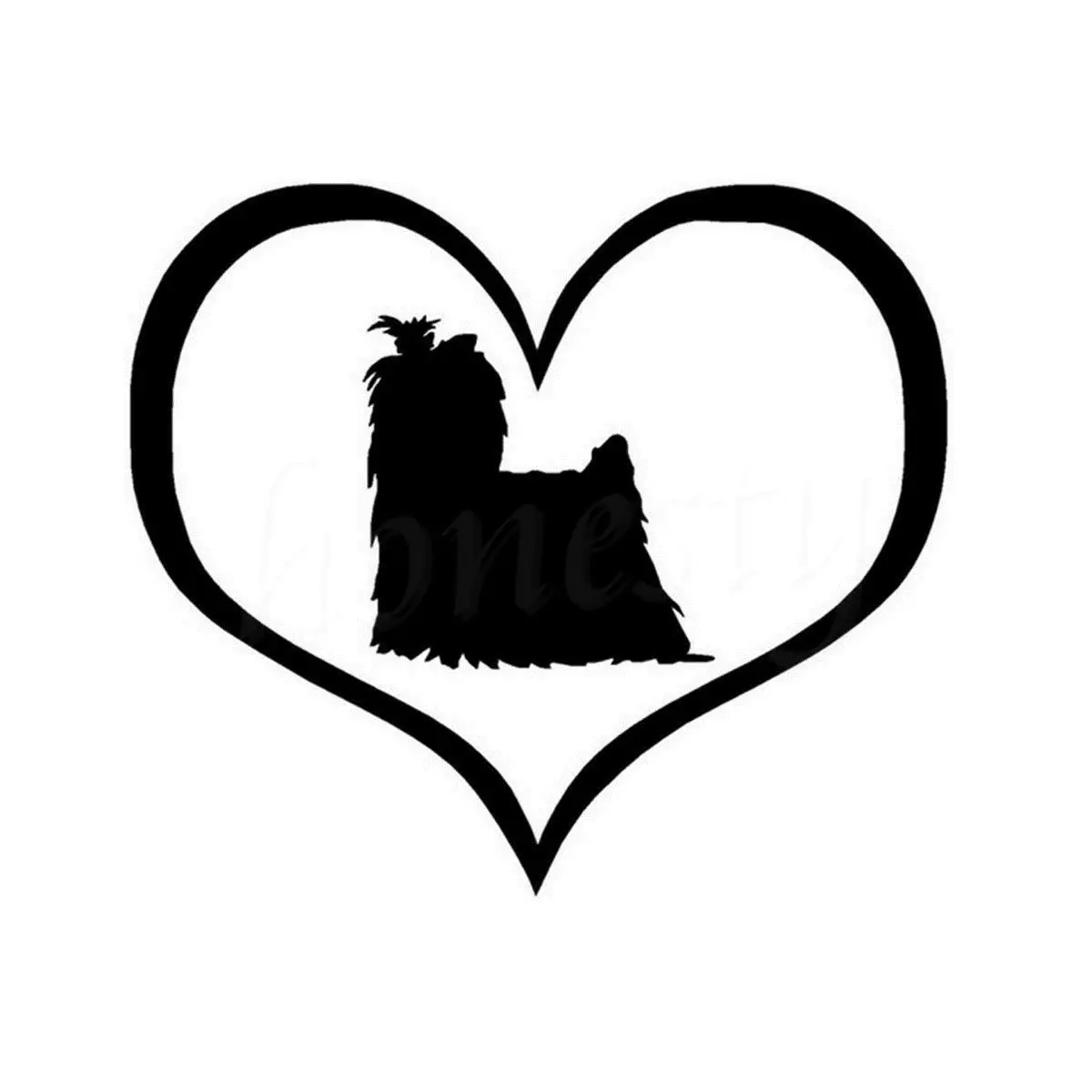 Beau Dessin Animé Yorkshire Terrier Chien Coeur De Voiture