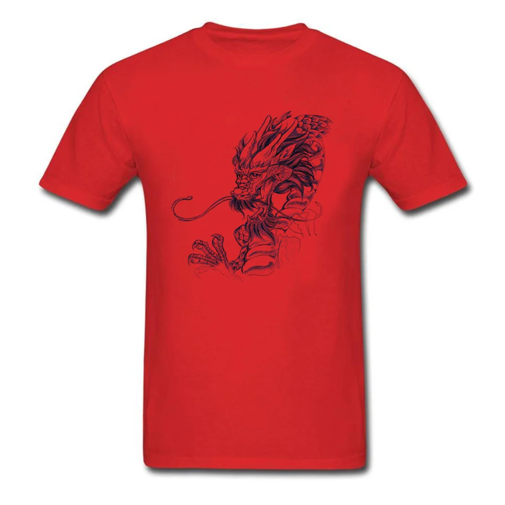Normal Friendly Dragon Slim Fit Short Sleeve Summer Tees 2018 New Fashion Crew Neck Cotton Sweatshirts Youth T Shirt Friendly Dragon red