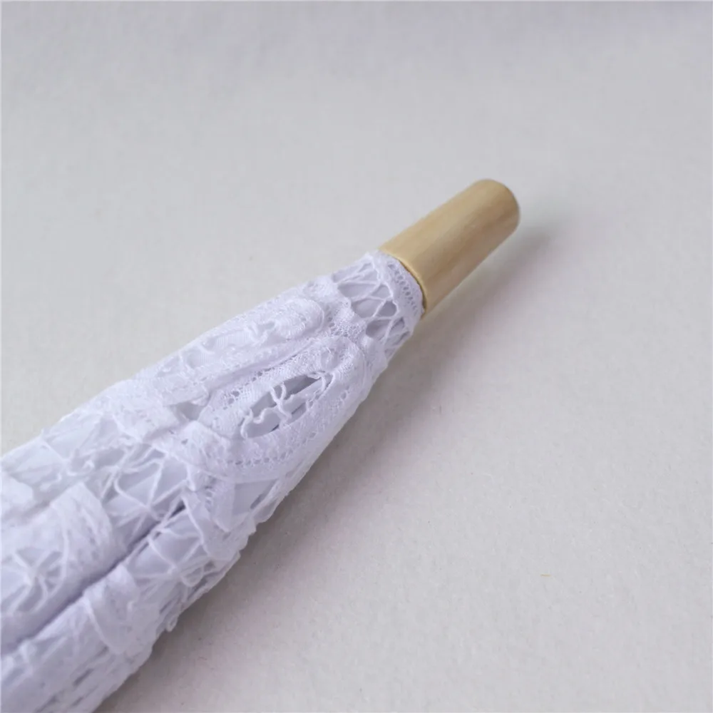 YO CHO Wedding Decoration Samll Vintage White Battenburg Lace Parasol Wedding Bride Umbrella