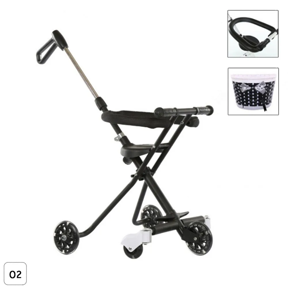 

New High Quality Baby Anti Rollover Portable Secure Five-Wheeled Folding Tricycle Stroller Lightweight Magic Stroller #280147