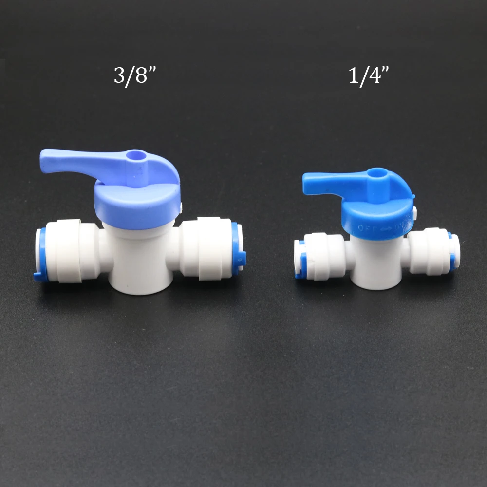 1/" 3/8" OD труба PE фитинг шланг прямой промывка контролируемый шар аквариумный клапан RO фильтр для воды система обратного осмоса