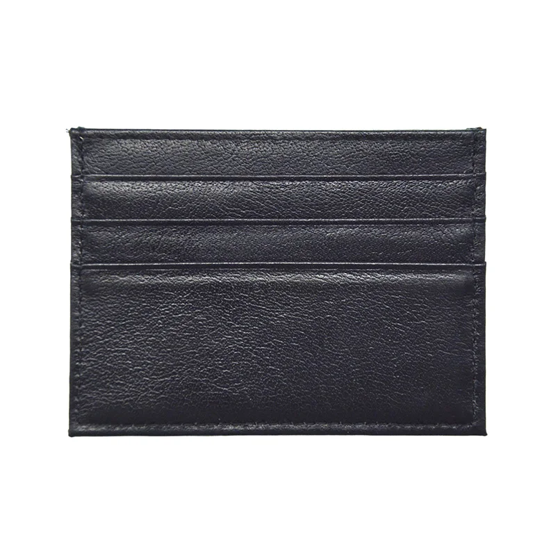 black Коровья натуральная кожа, держатель для карт, плоский, винтажный, цветной, глянцевый, чехол для ID карты, много слотов, тонкий чехол для карт, на заказ, логотип компании - Цвет: black