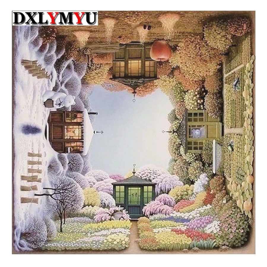 

3D DIY Diamond Painting full Square Drill Decorative Painting Cross Stitch Diamond Embroidery Mosaic Seasons Landscape Pattern