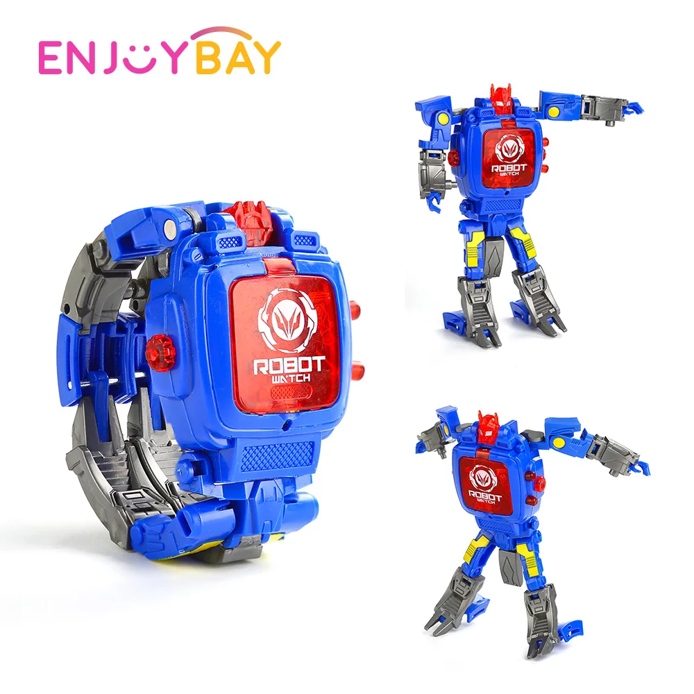

Enjoybay Kids Deformation Robot Wristwatch Toy w/ Projection Cartoon Transformation Electronic Watch Christmas Gift for Children