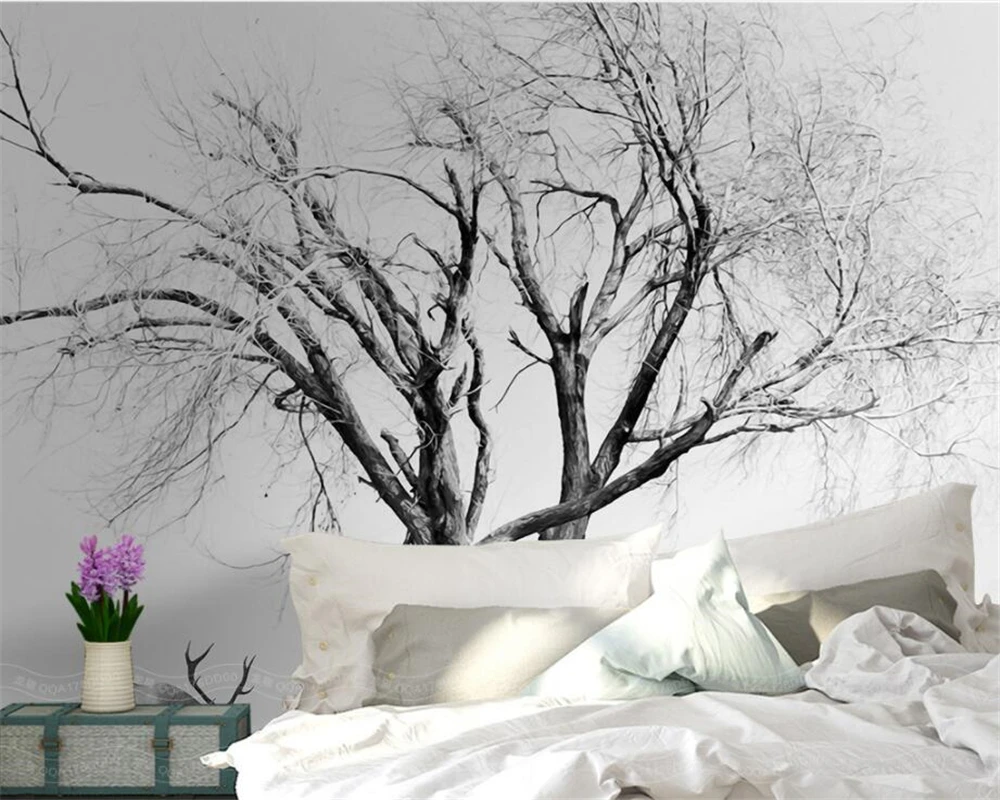 Beibehang пользовательские обои Гостиная Спальня фон 3d обои современный абстрактный Черный и белый деревья фото 3d обои
