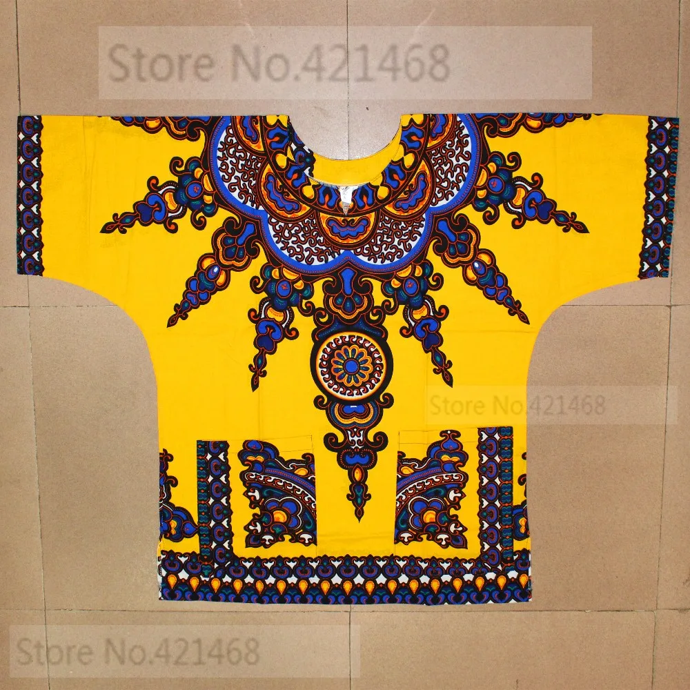 (Fast shipping) New fashion design african traditional printed 100% cotton Dashiki T-shirts for unisex (MADE IN THAILAND) african suit