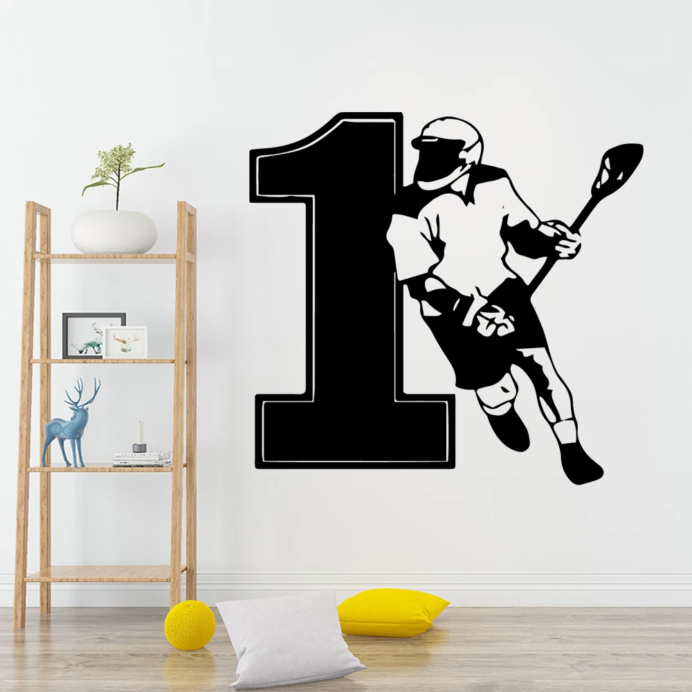 

Fashion Sports Lacrosse Family Wall Stickers Mural Art Home Decor vinyl Stickers Wall Decals