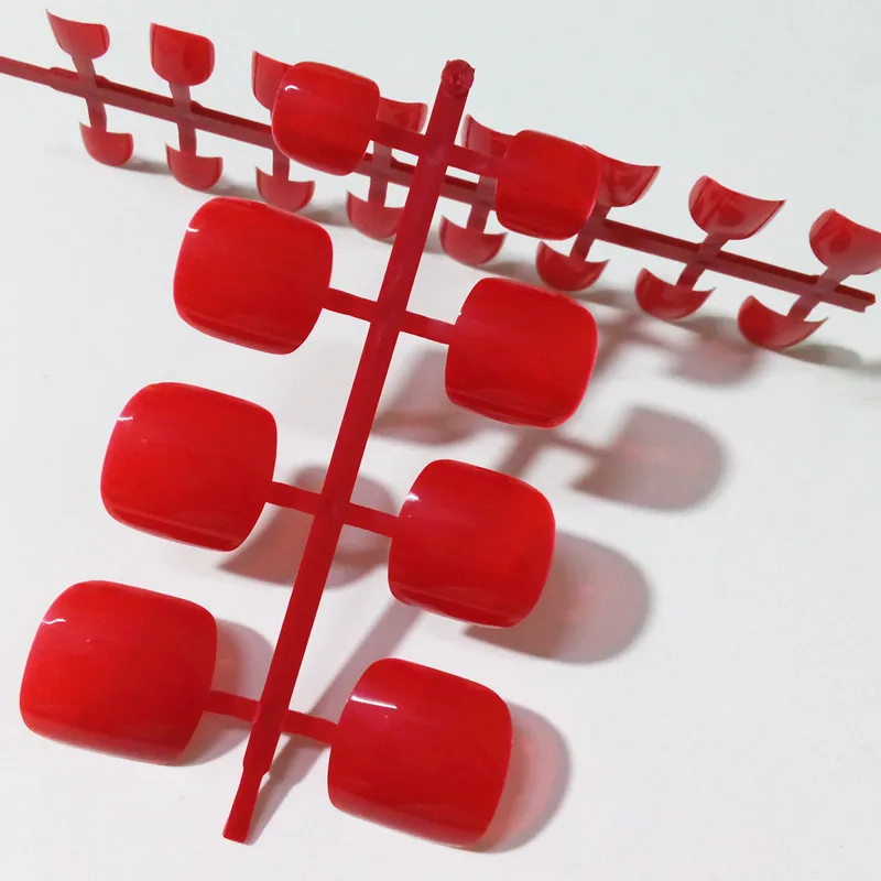 

Artificial Fake Nails Tips For Toe Deep Red False Toe Nails Candy Foot Nail Art Manicure Material 24 Pcs 156