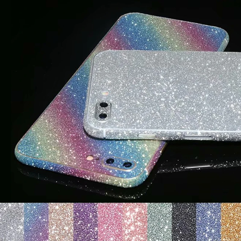 

Bling Shiny Full Body Phone Case Stickers for Apple iPhone 6 6s Plus Protective Film Glitter Skin Sticker for iPhone 7 8 Plus