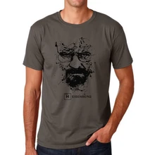 Top Quality Cotton heisenberg funny font b men b font t shirt casual short sleeve breaking