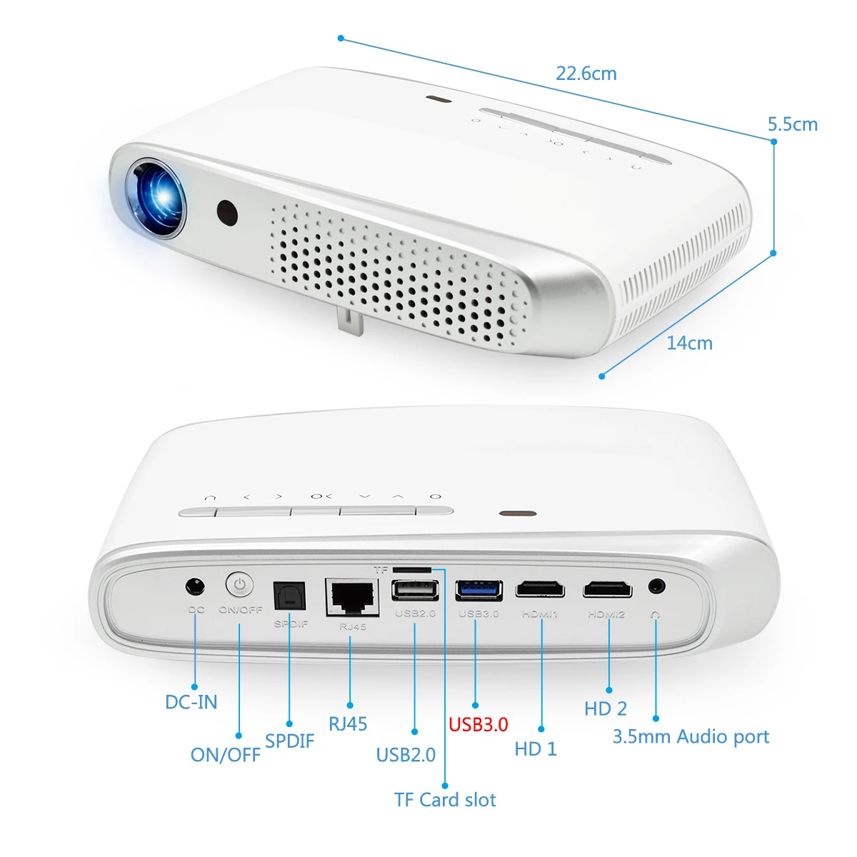 Rigal RD602 DLP Мини 3D проектор 600Ansi 7000 люмен Android WiFi Проектор активный затвор Full HD 1080P