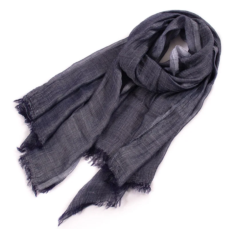 Шарф из хлопка и льна в стиле унисекс зимний шарф из хлопка и льна однотонные длинные женские шарфы шаль модный мужской шарф - Цвет: color 14