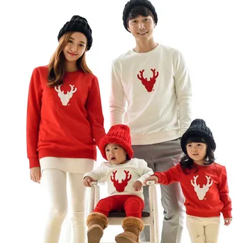 2017 Christmas Family Look Deer Mommy and Me Clothes Matching Family Clothing Sets Mother Daughter Father Baby T-shirt