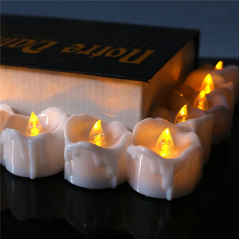 Набор из 6 беспламенных свечей с таймером батарейка электронная bougie mariage Tealights