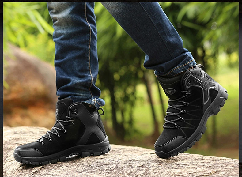 VESONAL Autumn Winter Unisex Suede Leather Outdoor Ankle Snow Men Boots Shoes Male Casual Boot Sneakers Footwear