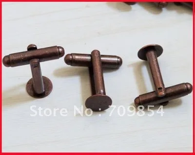 150 pcs/lot своими руками красный антикварный бронза тон круг запонки спиной
