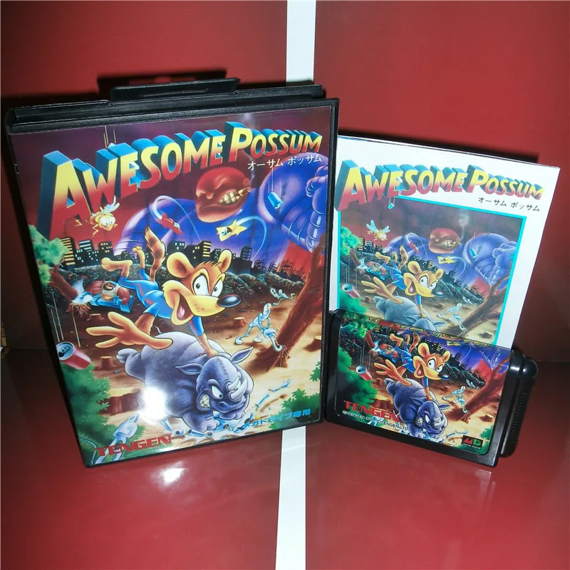 Awesome Possum Япония чехол с коробкой и руководство для Sega megadrive Genesis игровая консоль 16