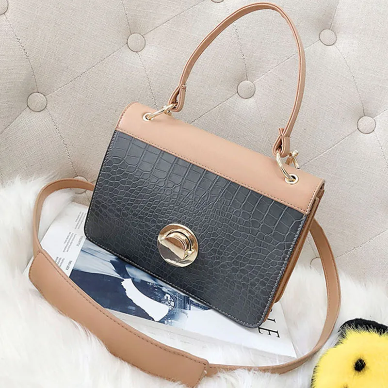 ETAILL Pu font b Leather b font Women font b Handbag b font Crocodile Pattern Small