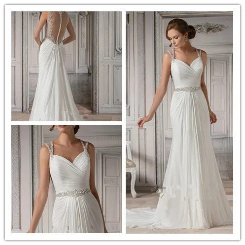 Adorable A Line Sweetheart Neckline Beading Straps Draping Chiffon